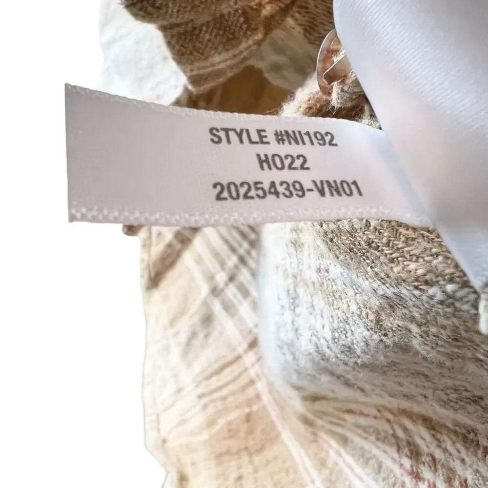 MADEWELL Slub Flannel Plaid Sunday Shirt in Earthen Sand sz‎ S - Picture 6 of 7